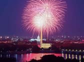 Fireworks illuminate the sky above the Lincoln Memorial on the National Mall during Independence Day celebrations in Washington, DC. Photo: ROBERTO SCHMIDT/AFP via Getty Images.