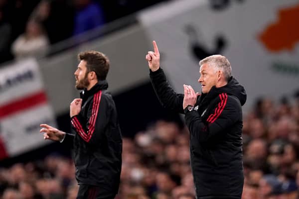 Former Manchester United manager Ole Gunnar Solskjaer (right) and assistant manager Michael Carrick who will take charge of the forthcoming games (John Walton/PA Wire)