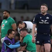 Finn Russell looks on during Scotland's defeat by Ireland in Dublin.