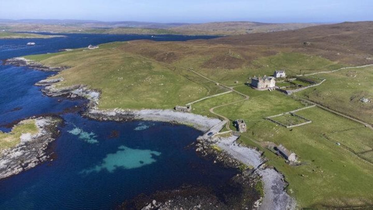 Idyllic Shetland island with its own baronial mansion and flock of sheep for sale