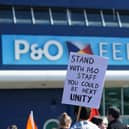 Protestors demonstrate against P&O Ferries after making hundreds of staff redundant without union consultation in 2022 (Photo by Ian Forsyth/Getty Images)