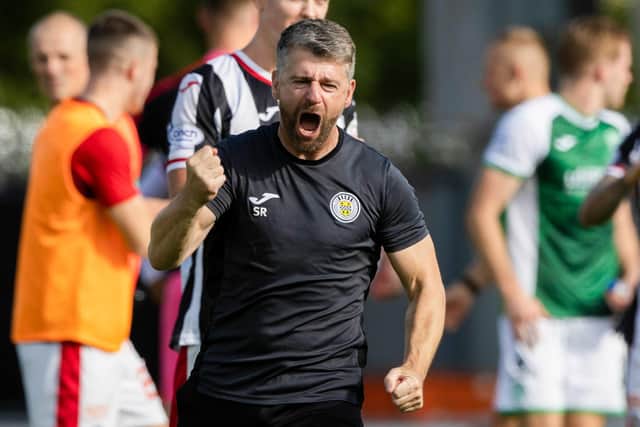 St Mirren manager Stephen Robinson was delighted as his side defeated Hibs.  (Photo by Craig Williamson / SNS Group)