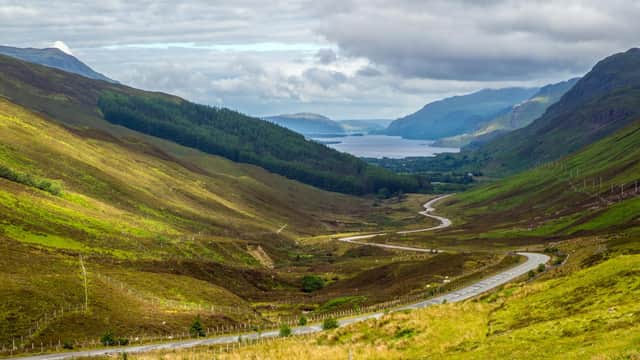 A view of Loch Maree from Glen Doherty on the North Coast 500 route around the north of Scotland (Picture: Daz Grove/iStockphoto/Getty)