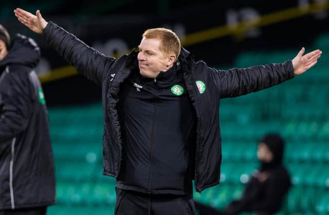 Neil Lennon appears mindful of the 16-point gap between his Celtic team and Rangers ahead of Saturday's derby despite renewed confidence provided by recent form. (Photo by Craig Williamson / SNS Group)