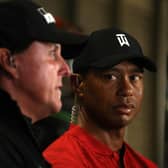 Tiger Woods poked fun at Phil Mickelson after pipping his rival to the PGA Tour’s inaugural player impact programme. (Photo by Christian Petersen/Getty Images for The Match)