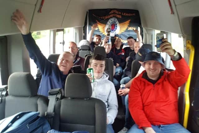Randalstown Rangers Supporters Club chairman David Boardman said the team had set off from Randalstown in Country Antrim at 2am to join celebrations in Glasgow.