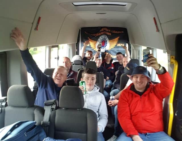 Randalstown Rangers Supporters Club chairman David Boardman said the team had set off from Randalstown in Country Antrim at 2am to join celebrations in Glasgow.