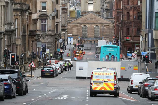 First Minister Nicola Sturgeon has paid tribute to PC David Whyte who is in stable condition in hospital after being wounded in a multiple stabbing attack in Glasgow on Friday. PIC:  Andrew Milligan/PA Wire