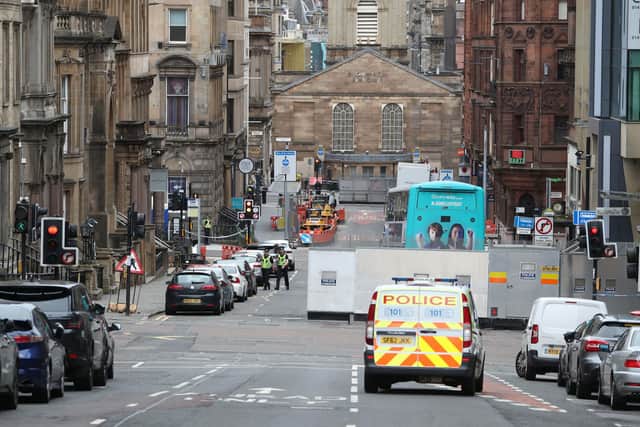 First Minister Nicola Sturgeon has paid tribute to PC David Whyte who is in stable condition in hospital after being wounded in a multiple stabbing attack in Glasgow on Friday. PIC: Andrew Milligan/PA Wire