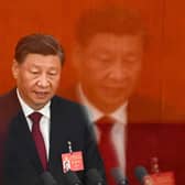 China's President Xi Jinping speaks during the opening session of the 20th Chinese Communist Party's Congress at the Great Hall of the People in Beijing on October 16, 2022. - The effect was achieved through varying the lens' focal length. Picture, Getty