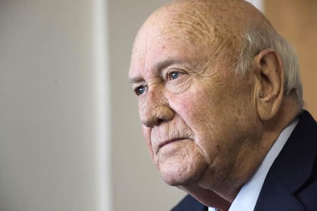 Frederik Willem de Klerk pictured in his office in Cape Town in 2017 (Picture: Rodger Bosch/AFP via Getty Images)