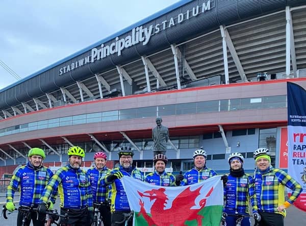 Pictured, left to right, are the Lasswade group - Craig Adam, Andy Cannon, Craig Brown, Craig Mackay, Scott Walkingshaw, Kevin Greig, Sean Hadden, Michael Farquhar. Picture: Contributed