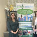 Shona Singer from Aberdeenshire North Foodbank with Katie McRobbie from ANM Group.
