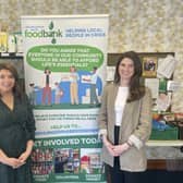 Shona Singer from Aberdeenshire North Foodbank with Katie McRobbie from ANM Group.