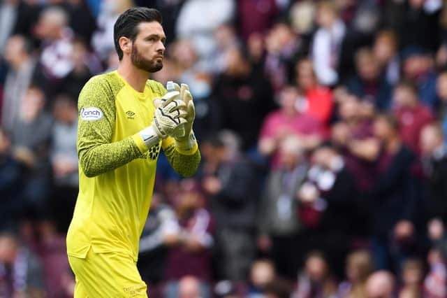 Hearts goalkeeper Craig Gordon kept another clean sheet in the Edinburgh derby. (Photo by Ross Parker / SNS Group)
