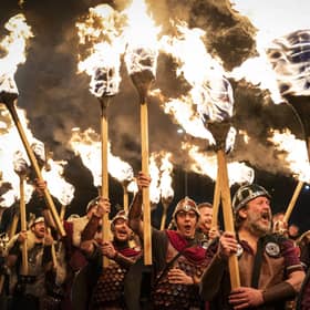 Shetland Vikings light up the Celtic Connections opening weekend as they welcome audiences to the Glasgow Royal Concert Hall with flaming torches, cheers and songs celebrating Up Helly Aa.