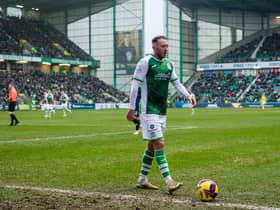 Aiden McGeady in action for Hibernian against Kilmarnock at Easter Road, in February. Photo by Ross Parker / SNS Group