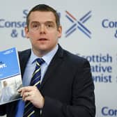 Leader of the Scottish Conservatives Douglas Ross makes a speech unveiling plans to deliver 1,000 more GPs (Picture: Jeff J Mitchell/Getty Images)