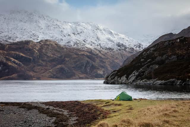 Quintin Lake's one-man tent, in which he slept for most of The Perimeter walk.