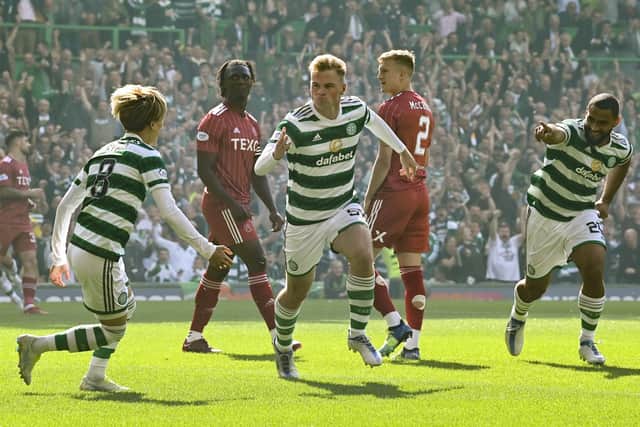 Stephen Welsh netted an early goal for Celtic.  (Photo by Rob Casey / SNS Group)