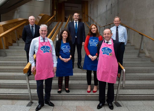 Alan Clarke, front left, at St Andrew's day Holyrood event