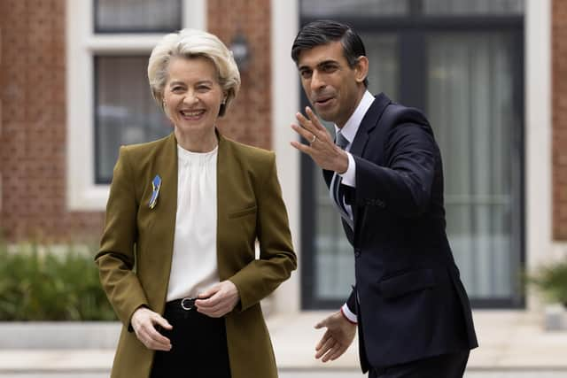 Rishi Sunak greets EU Commission President Ursula von der Leyen in Windsor this week (Picture: Dan Kitwood/WPA pool/Getty Images)