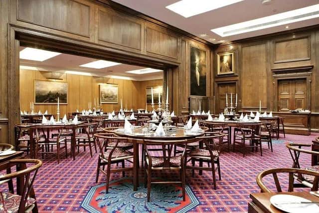 The dining room of the New Club in Edinburgh, where Scottish nobility gathered for this year’s meeting.