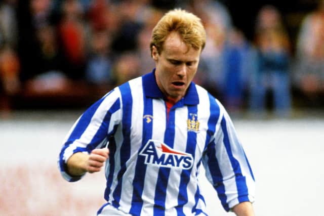 Kilmarnock's Dave MacKinnon in action during season 1990-91.