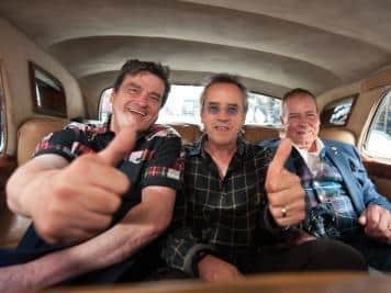 Les McKeown, left, with, Stuart Wood and Alan Longmuir of the Bay City Rollers.