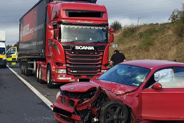 M90 Fife crash: Man arrested after cannabis-smelling BMW car involved in collision with lorry