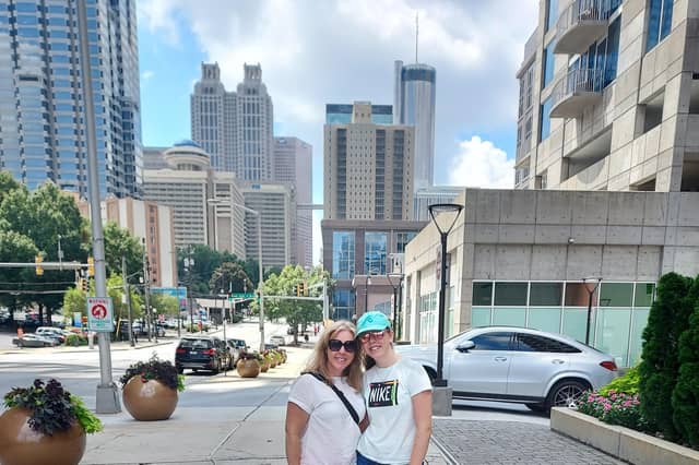 Emily and Katy Hopkinson in Downtown Atlanta.