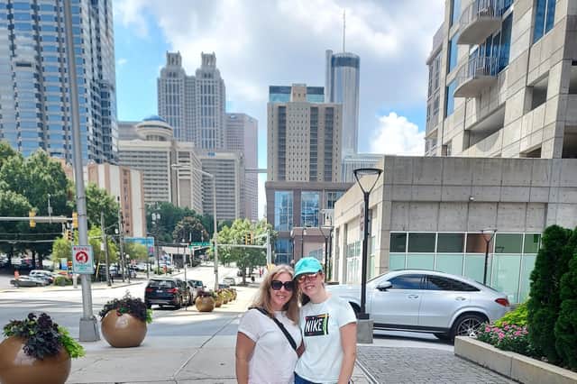 Emily and Katy Hopkinson in Downtown Atlanta.