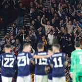 Scotland players and fans celebrate after Saturday's win over Ireland at Hampden.  (Photo by Craig Williamson / SNS Group)