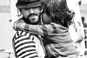 Guillaume Vermette working with Syrian refugee children.