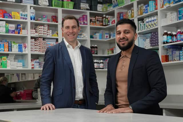 Shane Corstorphine and Addy Mohammed of Simple Online Healthcare. Picture: Stewart Attwood