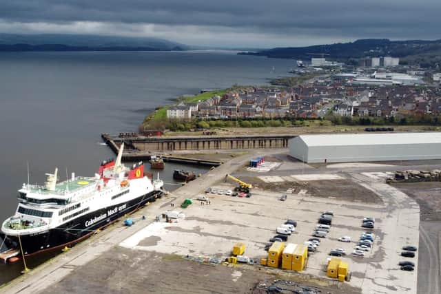 Glen Sannox at the Inchgreen dock in Greenock on April 12 while it is being completed. (Photo by John Devlin/The Scotsman)