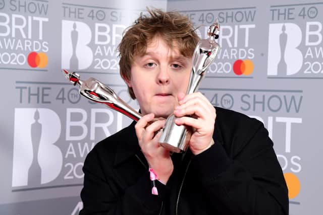 Lewis Capaldi with the Brit Award for British Album of the Year and the Brit Award for Best New Artist in the press room at the Brit Awards 2020 held at the O2 Arena, London.