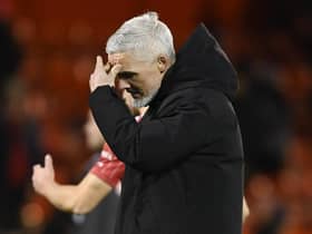 Aberdeen manager Jim Goodwin was left dejected by the 3-2 defeat by Rangers.