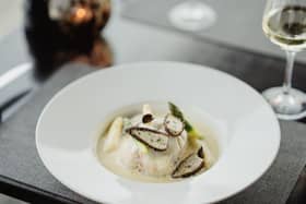 Steamed Day Boat Halibut with mussel and butter tartare sauce