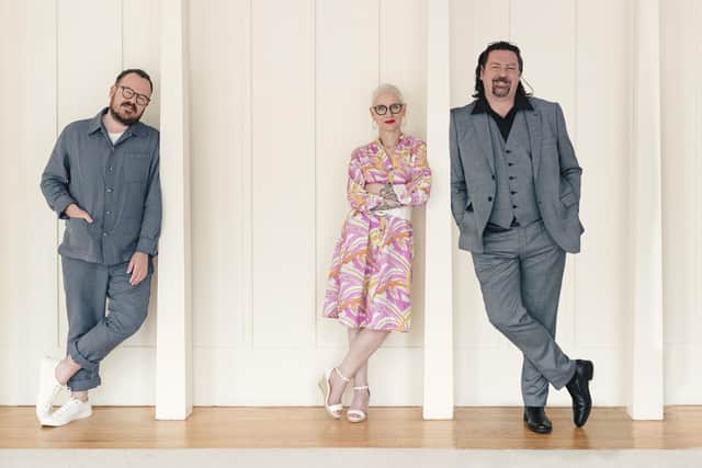 Banjo Beale with fellow Scotland's Home of the Year 2023 judges Anna Campbell Jones and architect and lecturer Michael Angus. Pic: Jamie Simpson
