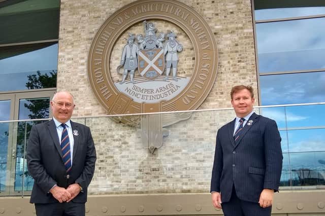 RHASS chairman Bill Gray and chief executive Alan Laidlaw outside the new members' pavilion