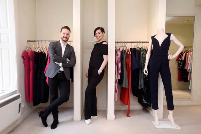 Mike Welch and Sarah Murray, owner of the Jane Davidson boutique. Picture: Jane Barlow.