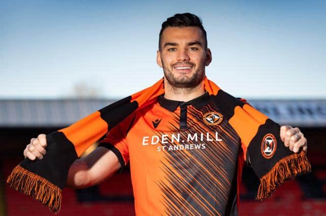 New Dundee Utd signing Tony Watt is unveiled at Tannadice on January 17, 2022, in Dundee, Scotland. (Photo by Mark Scates / SNS Group)