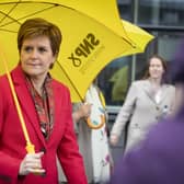 First Minister Nicola Sturgeon outside the Scottish Parliamentary Elections at the Emirates Arena, Glasgow. Picture: Jane Barlow/PA Wire