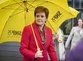 First Minister Nicola Sturgeon outside the Scottish Parliamentary Elections at the Emirates Arena, Glasgow. Picture: Jane Barlow/PA Wire