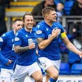 St Johnstone's Liam Gordon celebrates his goal in the 1-0 win over Dundee United. (Photo by Alan Harvey / SNS Group)