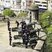 Crowds gathered in Edinburgh for a 96-round gun salute in tribute to the late queen
Pic: Lisa Ferguson