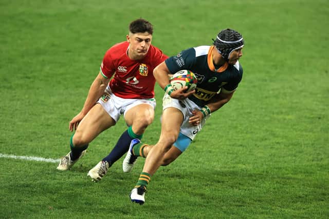 Cheslin Kolbe produced a moment of brilliance ahead of South Africa A's second try against Lions in Cape Town. Picture: David Rogers/Getty Images