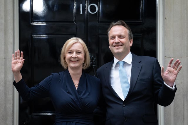 Prime Minister Liz Truss and her husband Hugh O'Leary arriving in Downing Street, London, after Ms Truss met with Queen Elizabeth II and accepted her invitation to become Prime Minister and form a new government. Issue date: Thursday October 20, 2022.