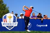 Team USA member Brian Harman tees off on the 15th hole during a practice round prior to the 2023 Ryder Cup at Marco Simone Golf Club in Rome. Picture: Mike Ehrmann/Getty Images.
